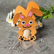 1pc Easter Rabbit Metal Cutting Die Template, Silver Gray, DIY Scrapbooking, Photo Album Embossing, Decorative Paper Card Making Tool - Silver - View 5