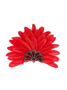 1pc Women's Carnival Feather Headpieces Sequin Headdress For Wedding Masquerade Party Cosplay Feather Headbands Halloween - A - View 18