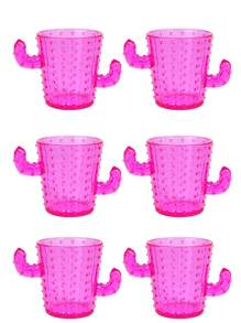 Bộ 6/12 ly nhựa hình xương rồng, ly thủy tinh 2oz, bộ sản phẩm mới lạ vui nhộn và dễ thương, thích hợp cho tiệc độc thân, tiệc theo chủ đề phương Tây/tequila, tiệc theo chủ đề lễ hội hóa trang, có thể rửa bằng máy rửa chén - Nhiều màu - Xem 16