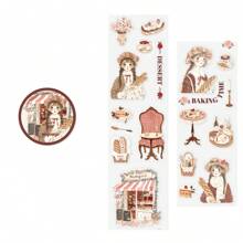 1 Roll, 2m Length, Disposable PET Tape, "Whispers Of A Lady", Suitable As Scrapbooking Underlayer