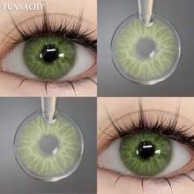 FUNSACHY 1 Pair Of Soft Gray Contact Lenses, Annual Makeup Contact Lenses, Beauty Contact Lenses, Suitable For Daily Wear And Use.