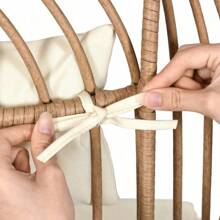 Patio Wicker Basket Oversized Lounger Teardrop Rattan Egg Chair W/ Stand Cushion - 1 - View 7