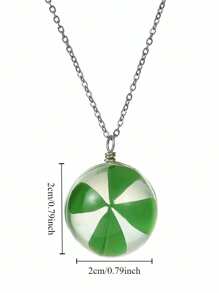 Collar con colgante de trébol de la suerte para mujer, collar cuadrado de resina de vidrio redondo para el día de San Patricio, joyería de plantas de amor y suerte