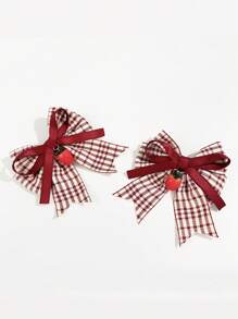 2pcs Kids Cute Sweet Bowknot Ponytail Clips, Little Girls Princess High Ponytail Hair Accessories