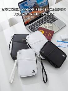 1pc RFID Blocking Passport Holder, Waterproof Travel Document Organizer With Card Slots