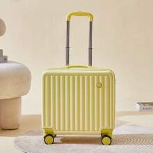 18-Inch Small Carry-On Luggage Lightweight Spinner Suitcase Lockable Hard Side Travel Case - Yellow - View 3