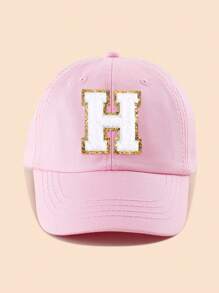 1pc Pink Letter Patch Baseball Cap, 8-16 Years Old Girls Snapback Hat, Suitable For Spring, Summer, Autumn, Winter, Party Decoration Headwear - Pink - View 59
