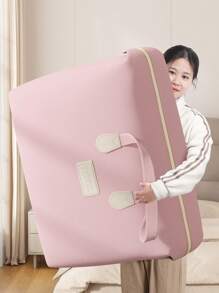 1PC Lotus Root Powder Color Selected Fabric, Large Capacity Seasonal Bedding Storage Bag, Back To School Luggage Storage Bag, Toy Packaging Bag Suitable For Home Clothing Storage And Organization, Mobile Packaging, Luggage Folding Storage Bag, High-Quality Storage Bag, Toy Storage Bag