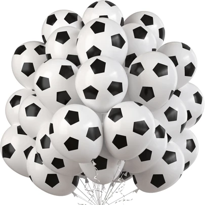 12/20pcs 12-Inch Latex Football Balloon, Birthday Party Decoration, Football Theme Party, Football Field Scene Decor, Night Market Stall