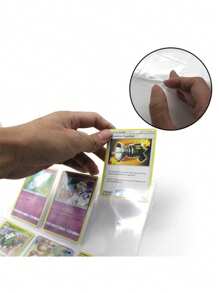 10Pcs Double Sided 180 Grid Mouth Protector Sleeves Pockets Gaming Trading Card Storage Album Pages Card Collector Coin Holders Wallets Sleeves