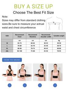 VBOSI (BUY A SIZE UP) Small Size Women Men Unisex Adjustable Back Support Sporty Belt Shoulder Brace Posture Corrector