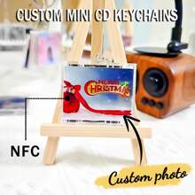 Llavero personalizado de CD mini NFC - El regalo perfecto de Navidad para amantes de la música - Agrega tus últimos favoritos