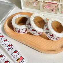 Sanrio 500pcs/Roll Sanrio Hello Kitty Stickers - Colorful Stamp Stickers For Scrapbooking, Gift Wrapping, Party Favors And DIY Crafts - Matte Finish, Reusable Sticker Roll, For Home, Office And Business Use,School Supplies,Back To School