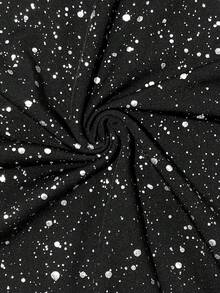 Women Plus Size High Waist Bodycon Long Knitted Pants - Black - View 5