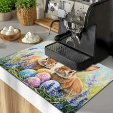 1 件复活节彩蛋咖啡机三脚架，可定制硅胶吸水垫，家居装饰，酒店和餐厅耐热桌垫