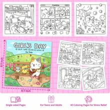Girl Spaces/Girl's Day - Super Cute And Fun Adult Coloring Book: Featuring Cozy Moments And Girly Things, Cute Drawings For Relaxation And Stress Relief, Mindfulness,Mother's Day,Mom's Gift,Back To School,School Supplies