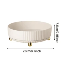 1 pièce Élégante boîte de rangement maquillage rotative à 360 degrés, plateau de vanité grande capacité, support circulaire en plastique multifonction pour parfum, étagère de rangement pour bureau
