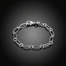 925 Sterling Silver Simple Chain Bracelet For Woman Man Wedding Party Fashion Jewelry