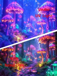 Mushroom UV Reactive Tapestry Wall Hanging Forest Tapestries Hippie Room Decor Aesthetic Home Wall Decor Ceiling Decor Curtain Blanket Outdoor Carpet