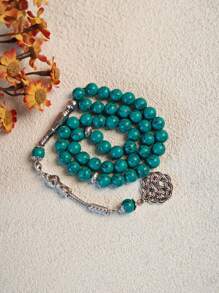 1pc Miniature Faux Turquoise Bead 45pcs Muslim Prayer Beads Bracelet For Men - Green - View 3