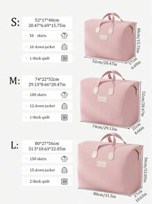 1PC Lotus Root Powder Color Selected Fabric, Large Capacity Seasonal Bedding Storage Bag, Back To School Luggage Storage Bag, Toy Packaging Bag Suitable For Home Clothing Storage And Organization, Mobile Packaging, Luggage Folding Storage Bag, High-Quality Storage Bag, Toy Storage Bag