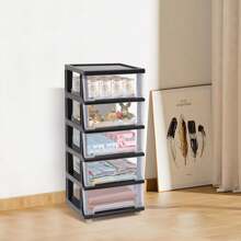 LOYALHEARTDY Plastic Storage Drawers,  Durable 5 Plastic Drawer Storage ,Plastic Organizer Drawer Cart