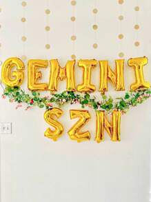 1 个 16 英寸金色字母设计铝箔气球，A-Z 字母气球，DIY 派对装饰用品，生日派对，结婚周年纪念，家居装饰 - 金色 - 查看 4