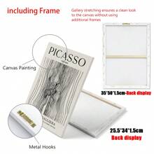 1 pieza Póster de Pablo Picasso, "El Beso", impresión de arte de línea abstracta de Picasso, minimalismo de mitad de siglo, impresión de arte de pared de exposición de galería, impresión de arte de línea sin marco - Multicolor - Ver 5