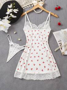 2 件女士性感睡袍和丁字裤睡衣套装，Rave - 白色 - 查看 3