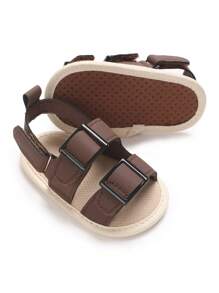 新生儿和幼儿男孩休闲舒适柔软步行鞋，透气夏季凉鞋