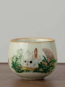1pc 汝窑可爱兔子陶瓷茶杯，奢华功夫茶道茶杯，高端精致茶杯，适合家庭、办公室客人接待，适合下午茶杯、浓缩咖啡杯，可以作为奢华纪念品赠送给朋友、长辈 - 兔隱花叢 - 查看 13