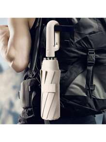 1 pezzo Ombrello automatico pieghevole con manico a gancio, ombrello da viaggio portatile, impermeabile e con protezione UV, adatto per giornate soleggiate e piovose, rinfrescante per l'estate, spiaggia, viaggi