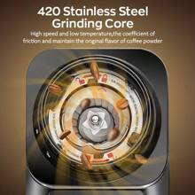 CAFELFFE 防静电锥形毛刺咖啡研磨机，带精密电子计时器和 48 种厚度设置，可调节咖啡豆研磨机，黑色，150W - 英規插(220-240V) - 查看 9