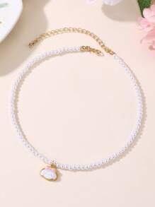 Sanrio 1 Piece 4mm 珍珠 Kumi 猫 Meidi 玉狗珍珠项链 Bestie 同款项链 - 彩色 - 查看 3