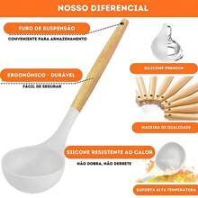 Luxury Kitchen Utensils Set Kit 19 Pcs With Cutting Board Spatula Knife Scissors - trắng - Xem 5