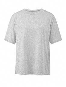 Customized Women's T-Shirt - Add Your Own Text And Images (Family Photo/Selfie/Pet Photo/Friend Photo/Party Photo) To Design Your Own Personalized Printed T-Shirt - Grey - View 5