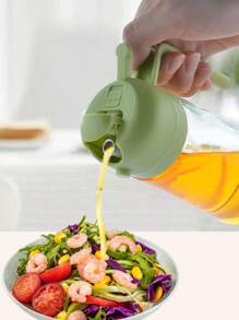 1PC Glass Spray Dual-Use Oil Kettle Large Capacity Leak Proof Household Oil Spray Kettle Kitchen With Cover And Handle Spray Oil Bottle, Spray Two In One Oil Kettle Oil Spray Pour One Dual-Use Oil Spray Kettle Kitchen Barbecue Oil Spray Foggy Oil Kettle