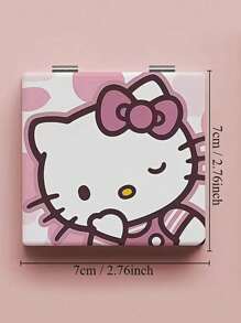 Sanrio Sanrio 1pc Kt Cat Compact Mirror - Dual-Sided, Folding & Portable Keychain Charm Perfect Travel Accessory Or Couples Gift Idea With Cinnamorolls & Pompompurins Characters Adorable My Melodys & Hello Kittys Design ,Gift For Women & Girl,For Handbag Purse Pocket ,For Student Dormitory ,Back To School
