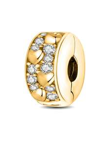 2 件时尚六能量石小猫爱心吊坠适合女士手链手镯 DIY 珠宝制作和日常服装搭配珠宝 - 金色 - 查看 7