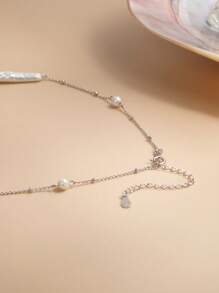 1 件 925 纯银天然珍珠项链，母亲节、情人节、婚礼、新娘、生日礼物