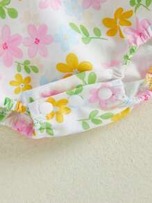 Baby Girl Summer Outfits Sleeveless Square Neck Bow Front Romper With Headband