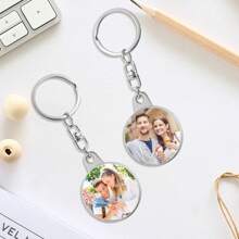 1 Móc khóa tùy chỉnh có ảnh cá nhân, Móc khóa tròn xoay 360°, Móc khóa hợp kim kẽm thời trang, Hoàn hảo cho bạn trai/bạn gái, Quà tặng kỷ niệm sáng tạo độc đáo - Bạc - Xem 4