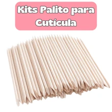 Palitos de Laranjeira para Cutícula Manicure Pedicure - Marrom Claro - Visão 2