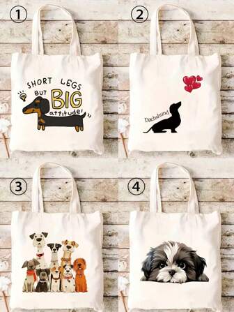 Bolso de lona elegante y espacioso con estampado de cachorro de Yorkshire Terrier, bolsa de la compra reutilizable, correa de hombro duradera, perfecta para compras y regalos, bolso de playa de gran capacidad para mujeres, el mejor regalo para amantes de los perros, ideal para viajes, escuela y uso diario.