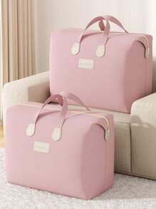 1PC Lotus Root Powder Color Selected Fabric, Large Capacity Seasonal Bedding Storage Bag, Back To School Luggage Storage Bag, Toy Packaging Bag Suitable For Home Clothing Storage And Organization, Mobile Packaging, Luggage Folding Storage Bag, High-Quality Storage Bag, Toy Storage Bag