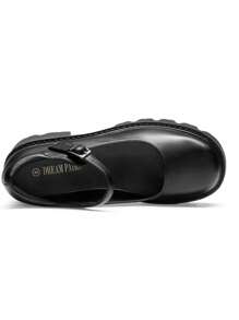 Women's Mary Janes Shoes For Women, Platform Dress Low Heel Chunky Pumps Round Toe Ankle Strap Pumps Shoes Oxfords - 靜夜黑色 - 查看 7