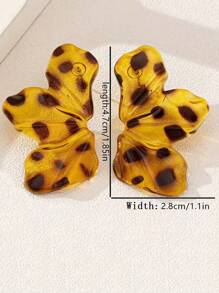 1 对金属波浪半花设计耳环，复古欧式夸张夏季耳环，送给女士的礼物