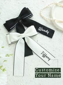 Nơ cài tóc tên tùy chỉnh, nơ cài tóc cá nhân hóa, nơ ruy băng jacquard, kẹp tóc cưới tùy chỉnh, phụ kiện tóc cá nhân hóa, nơ ruy băng jacquard sang trọng, nơ buộc tóc, nơ buộc tóc, quà tặng cho cô ấy, phụ kiện tóc cổ điển, đen trắng, nhiều màu sắc, dễ thương, đáng yêu, hài hước, dễ thương, Y2K, phong cách, unisex, giản dị, tùy chỉnh, cá nhân hóa, độc đáo, tùy chỉnh, quà tặng lý tưởng cho anh ấy, quà tặng lý tưởng cho cô ấy, cô ấy, bạn trai, bạn gái, gia đình, bạn bè - Nhiều màu - Xem 11