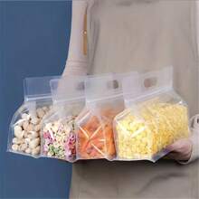 5 pièces Sacs de conservation alimentaire réutilisables en silicone anti-fuite pour les noix, les céréales, les légumes, les fruits et les collations. Sacs de rangement pour la cuisine, boîtes de rangement de voyage