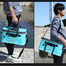 露营钓鱼桶-EVA折叠活鱼桶活鱼钓鱼箱鱼箱钓鱼箱 - 藍色 - 查看 5